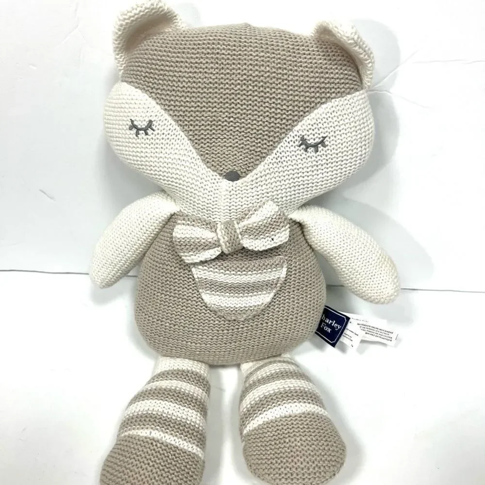Living Textiles “ Charlie” the fox cotton knit rattle